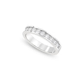 LINDEN Memoire Ring aus 18 Karat Weissgold (750) mit Brillanten – Eleganter Memoire-Ring mit Kanalfassung